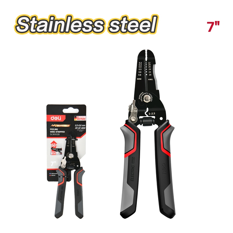 【得力工具 deli tools】 專業 精密 剪線 剝線鉗 0.6~2.6mm 剝皮鉗 拔線鉗-一般用, , large