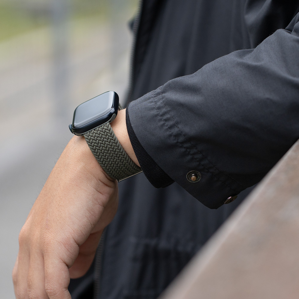 【HIPPORIZZ】Flexa 尼龍編織錶帶 Apple Watch (42/44/45/46/49mm) 橄欖綠, , large