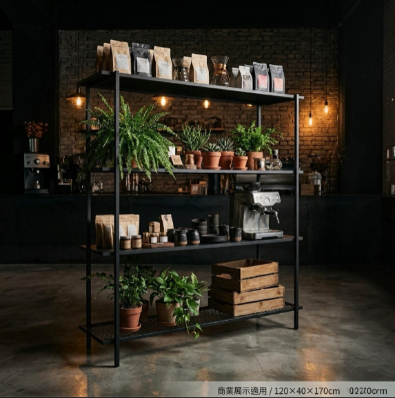 【 SHAONIANNA.TW 】一體成型工業風四層網型收納鐵架｜落地式耐用層架.工業風一體成型四層收納鐵架, , large