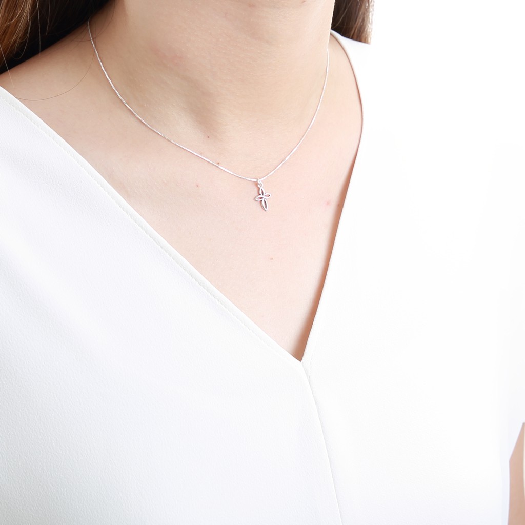 【Angel & Me】Wish Cross s925 sterling silver necklace Valentine Day gift, , large