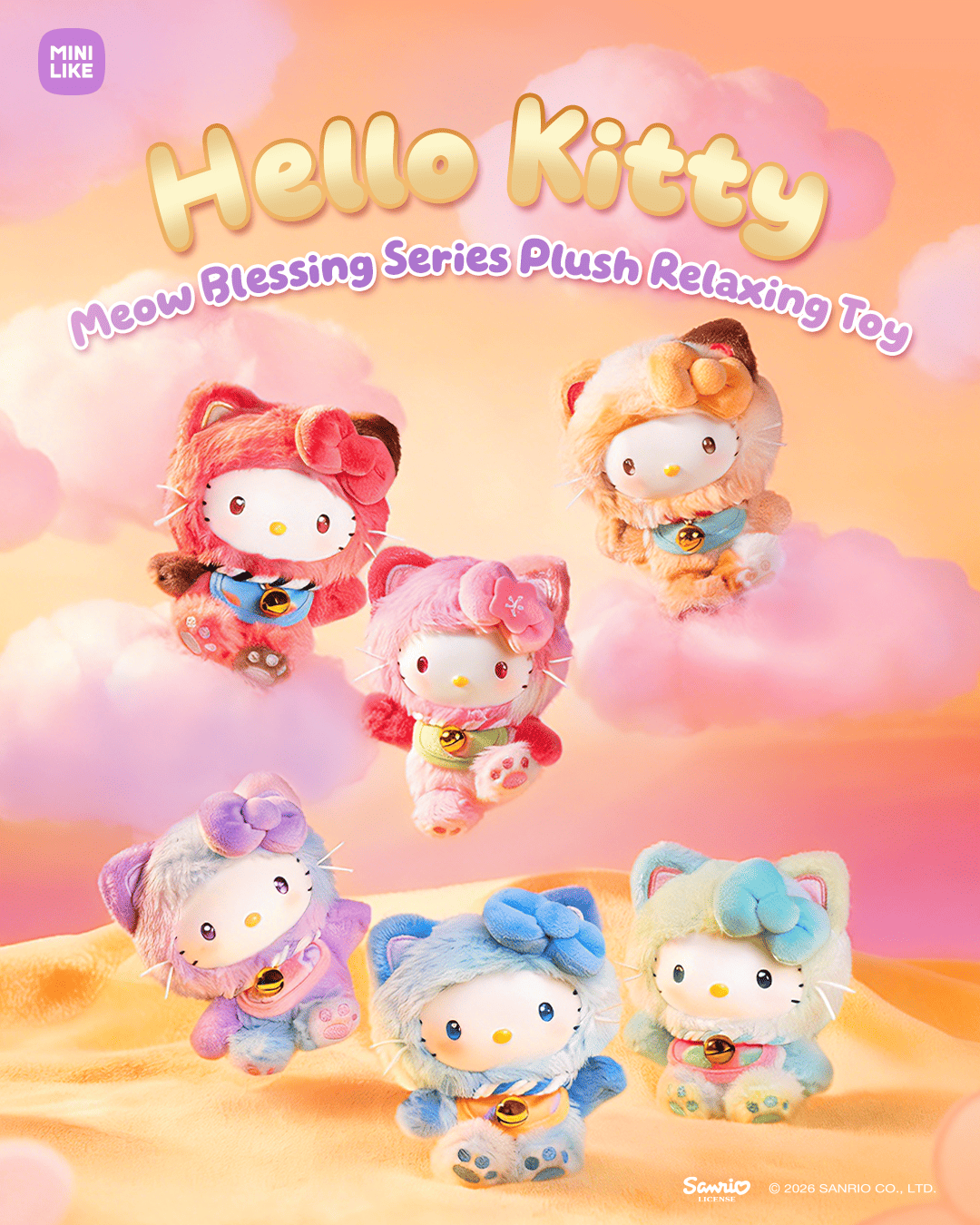 【際洋文化】Hello Kitty Style喵喵賜福系列搪膠毛絨捏捏樂, , large