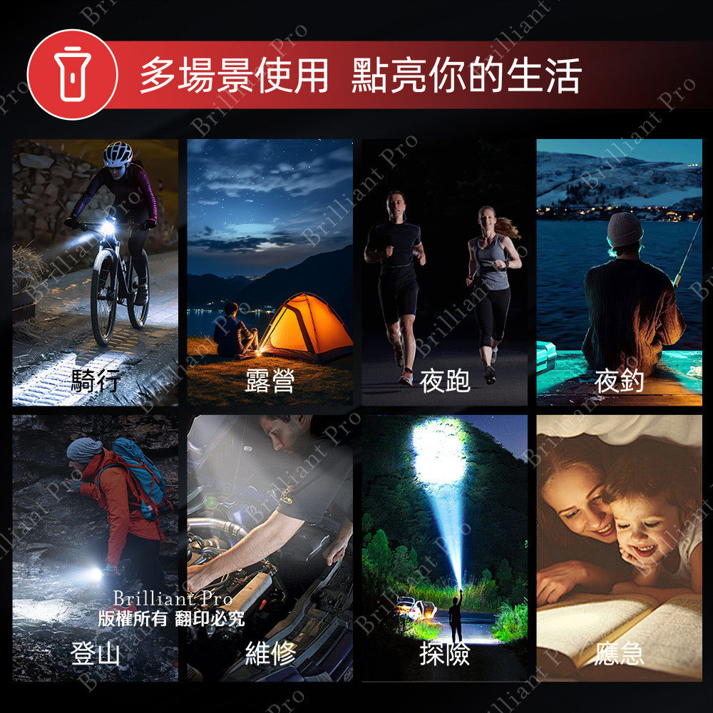 實用牌調焦手電筒 PR-A50W05 大功率燈片高亮度 三段光源 超省電設計, , large