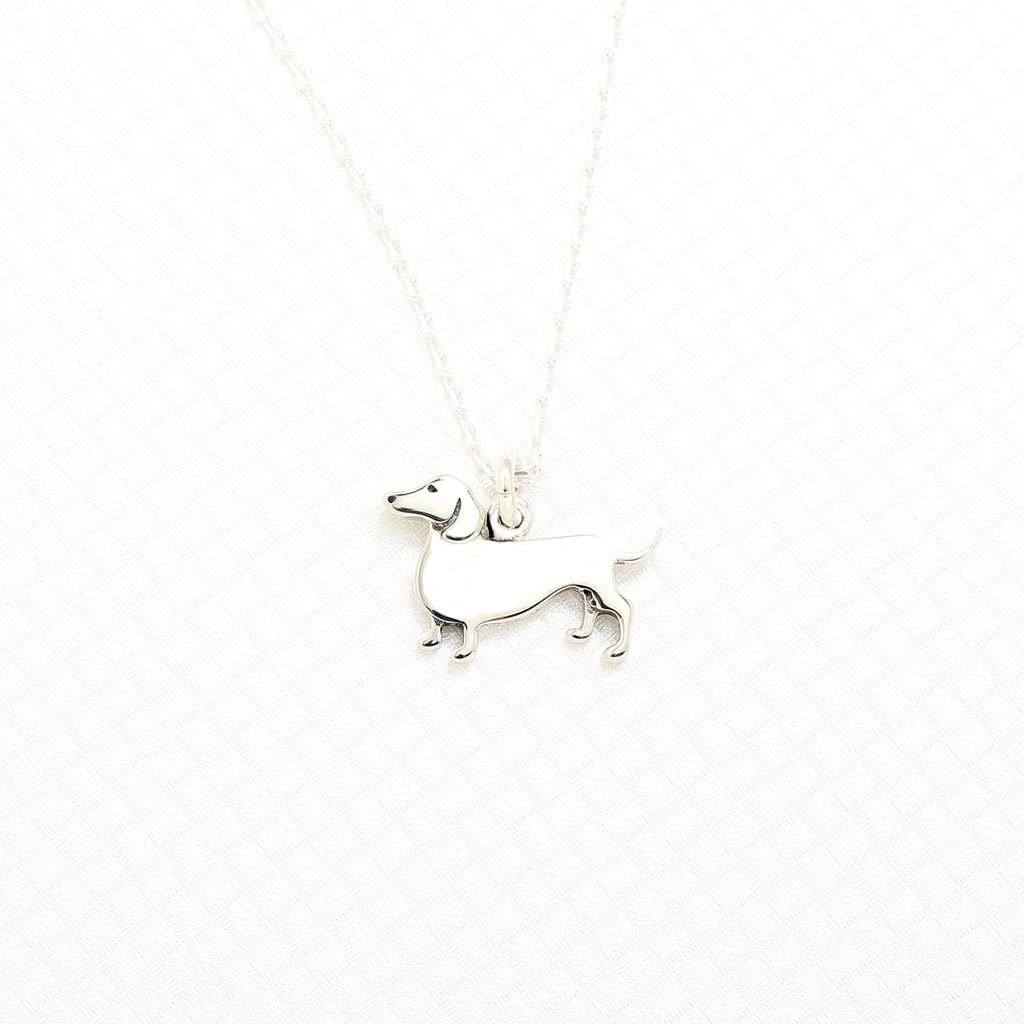 【Angel & Me】Cute Dachshund Dog s925 sterling silver necklace Birthday gift, , large