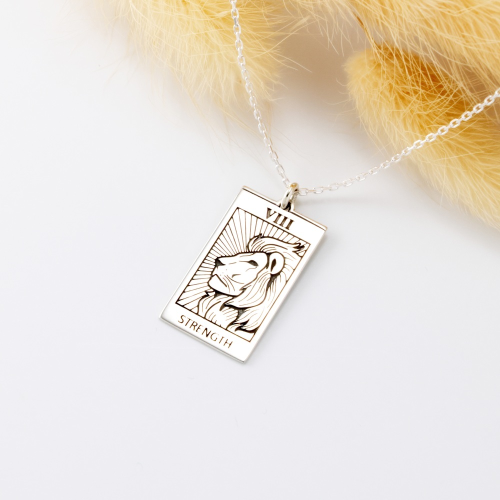 【Angel & Me】Tarot Lion Strength s925 sterling silver necklace Birthday gift, , large