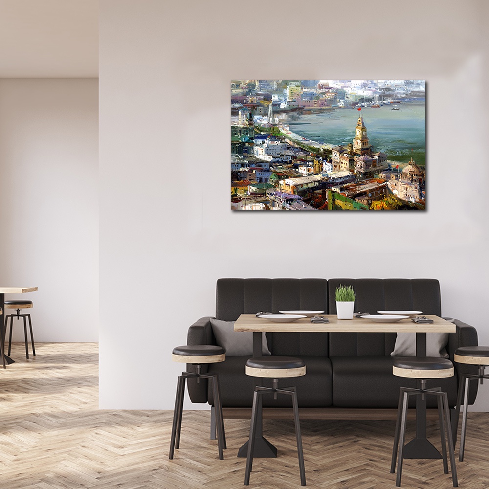【御畫房】城市印象 國家一級畫師手繪油畫60&times;90cm(VF-17), , large
