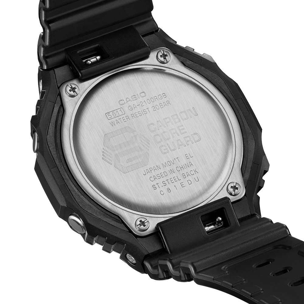 CASIO 卡西歐 G-SHOCK AI 探索虛擬彩虹系列雙顯錶 GA-2100RGB-1A, , large