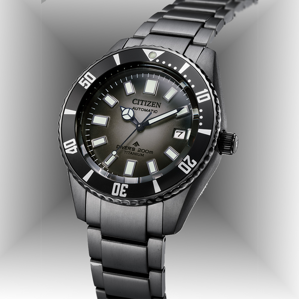 CITIZEN 星辰 限量 1977征服潛水機械錶款-鈦-暗黑款 NB6025-59H, , large