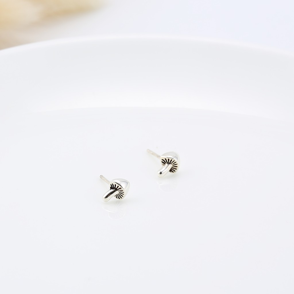 【Angel & Me】神奇 蘑菇 香菇 一對 s925 純銀 耳環 耳夾 禮物, , large
