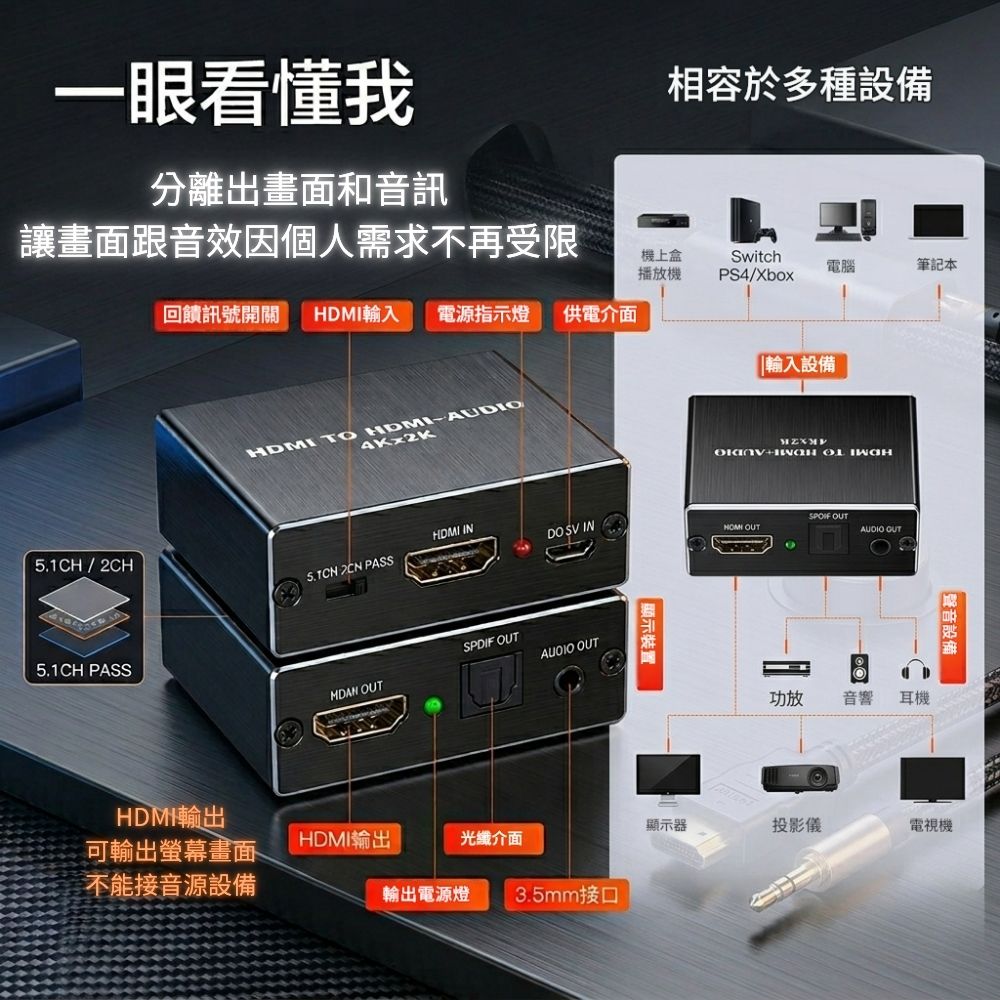 音訊分離器【HDMI/4K30Hz】, , large