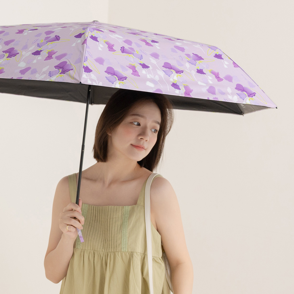 【rento】 碳纖輕量黑膠晴雨傘-風鈴草, , large