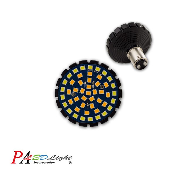 哈雷 LED方向燈 子彈型燈具專用 1157 雙芯 48晶 SMD LED 白光加黃光 雙色  方向燈燈泡, , large