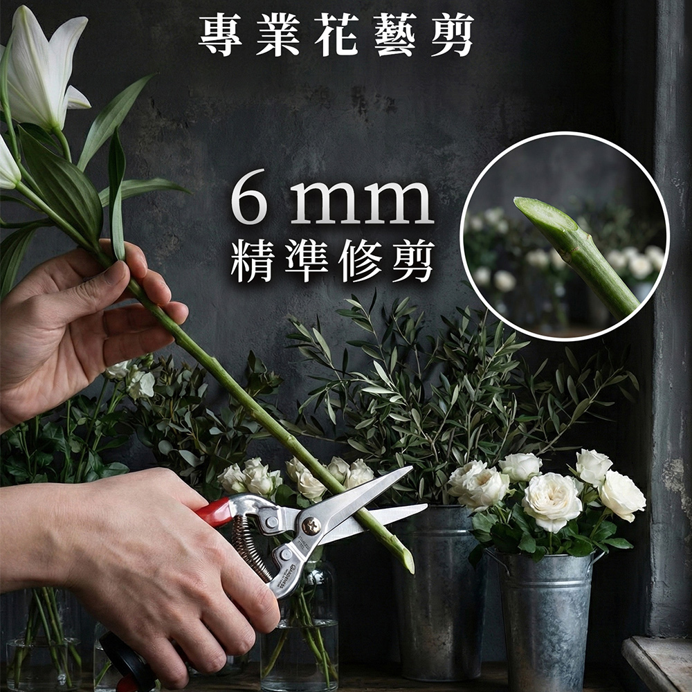 Gardeness HC-706S 直刃芽切剪 園藝剪 花藝剪 不鏽鋼刀刃 一組2入, , large