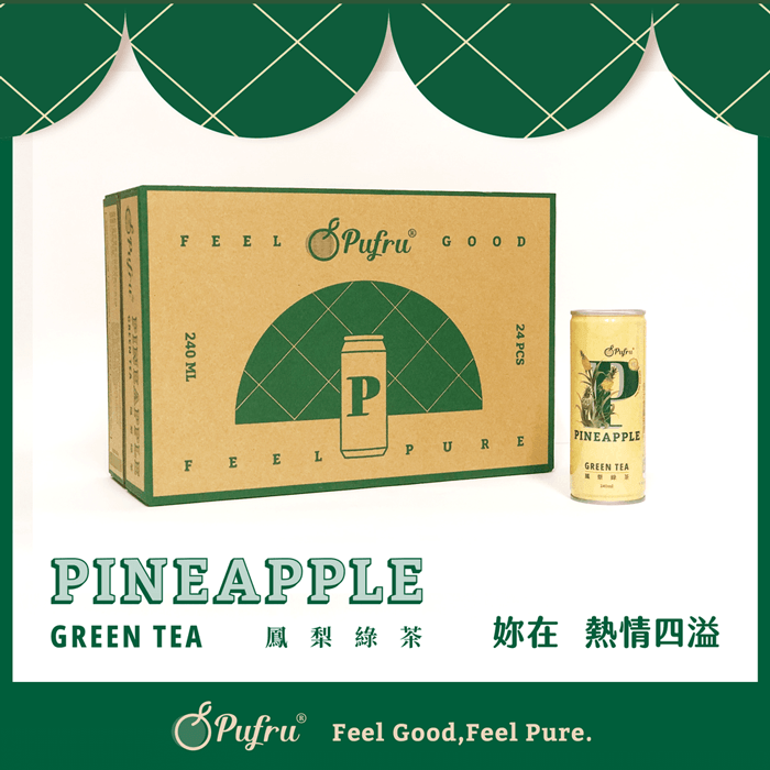 【任e購】Pufru鳳梨綠茶 -【中元拜拜首選】箱購 (24入/箱), , large