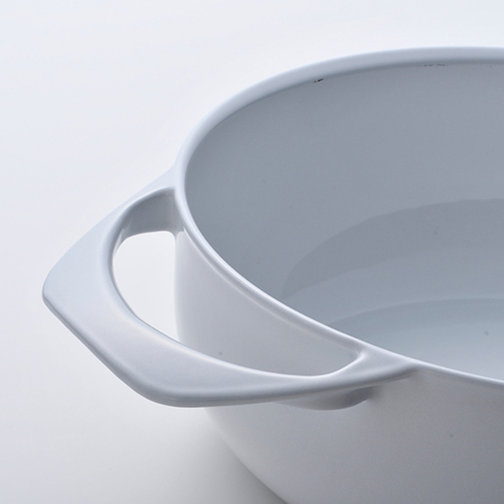Unilloy Ultra-Light Enameled Cast Iron 24cm Shallow Pot - Simple White, 簡約白, large