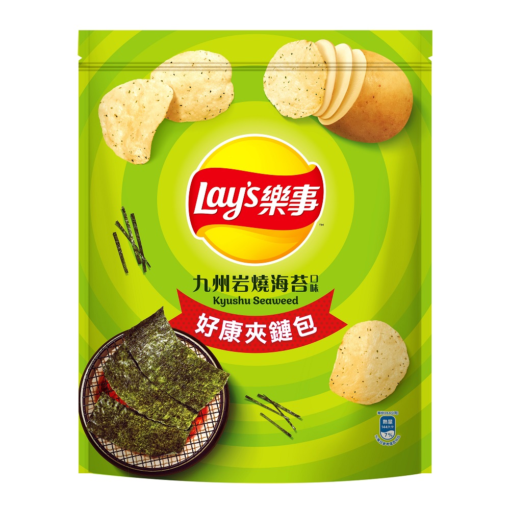 樂事九州岩燒海苔洋芋片夾鏈包229.5g, , large