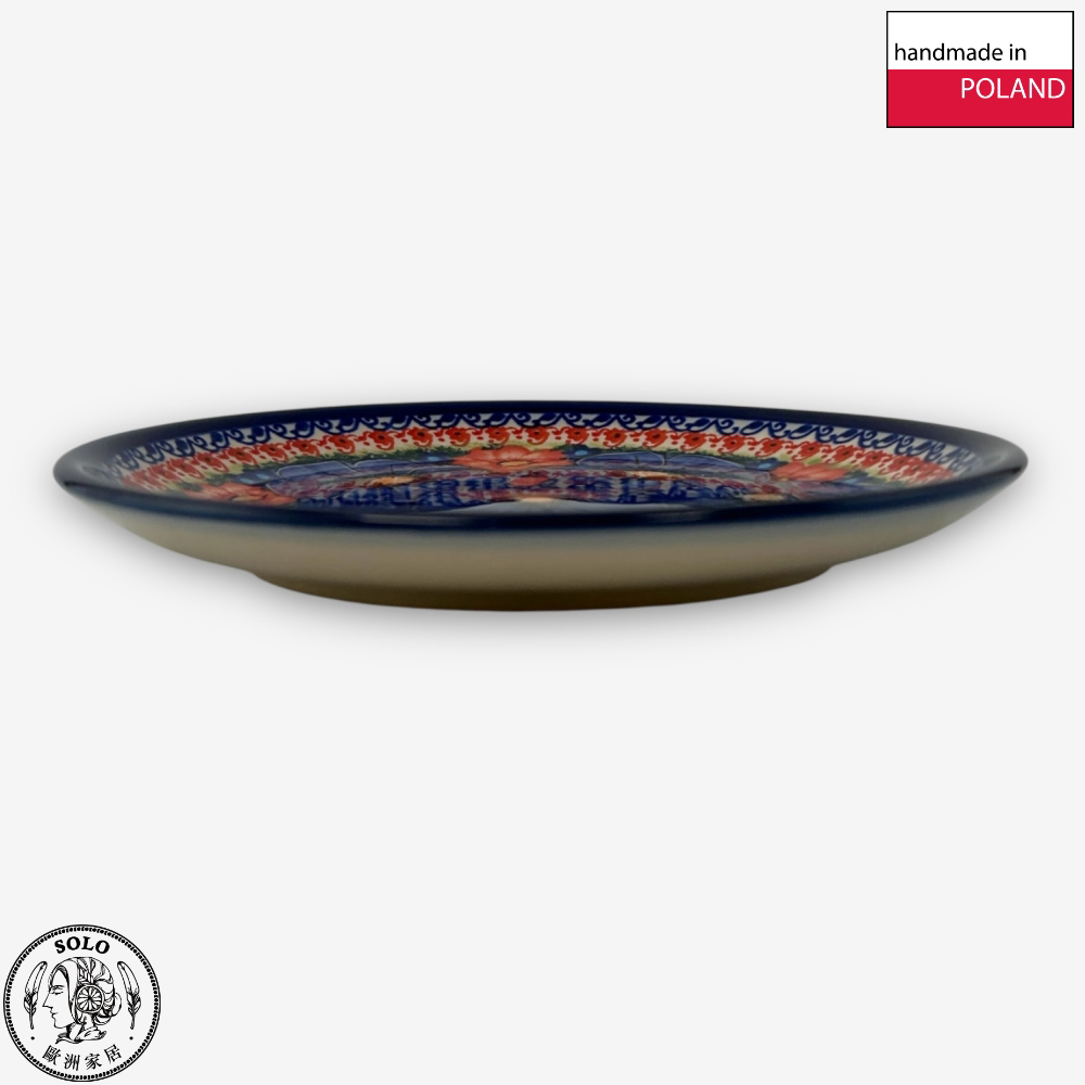 【SOLO歐洲家居】波蘭製 Cerraf 波蘭陶 17cm 甜點盤 圓盤 赤藍芳華系列, , large