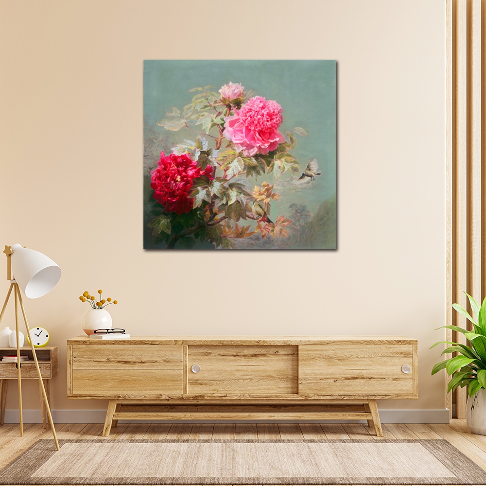【御畫房】榮華富貴 國家一級畫師手繪油畫80&times;80cm(VF-69), , large