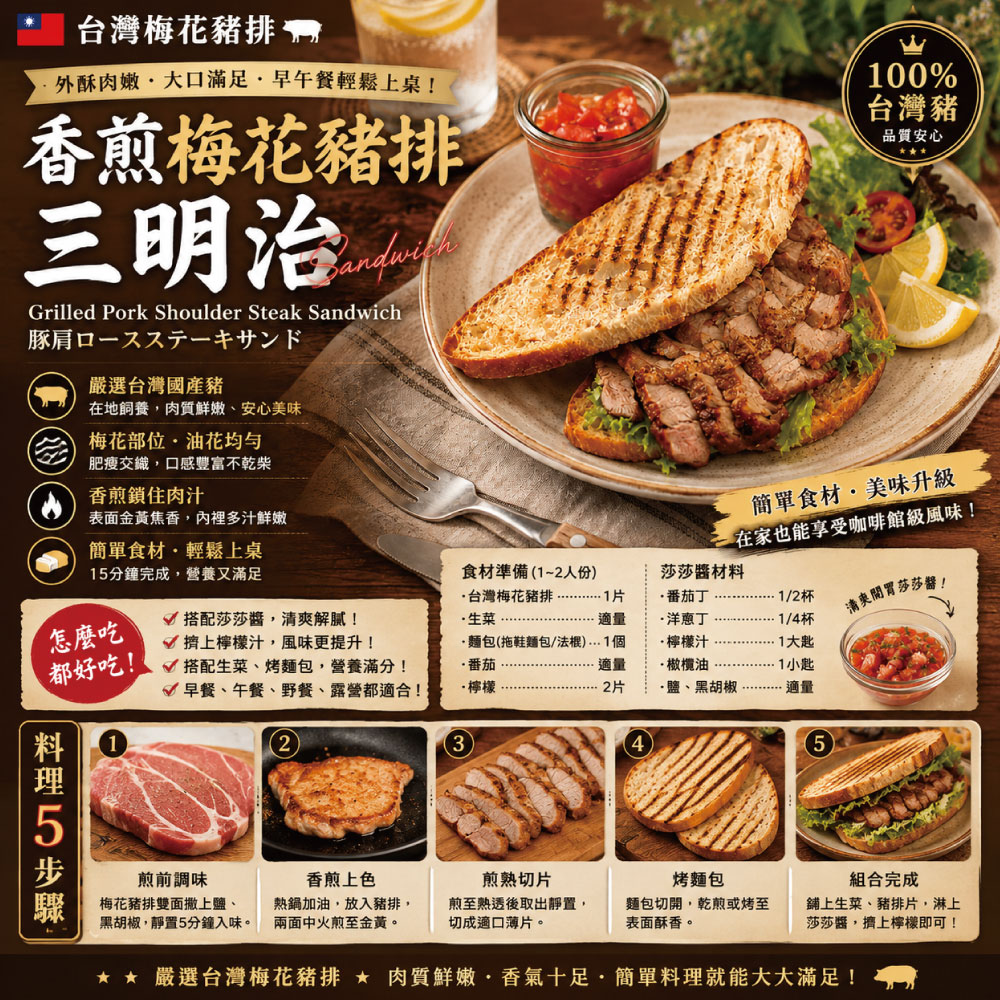 約克街肉鋪 台灣國產梅花豬排24片(80g&plusmn;10%/片), , large