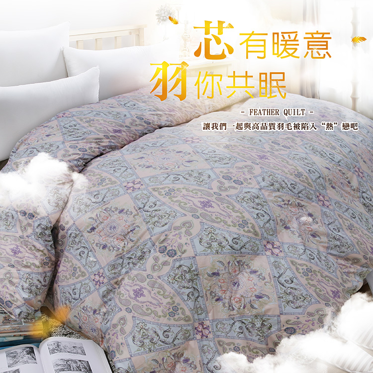 【多利寶寢具】Indian_飯店級印花天然羽毛絨被/棉被胎(印花防絨布), , large