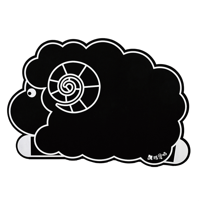 【Monster】 Soft Diatomaceous Earth Shaped Absorbent Mat &ndash; Black & White Zoo (60x40cm) &ndash; Sheep, , large