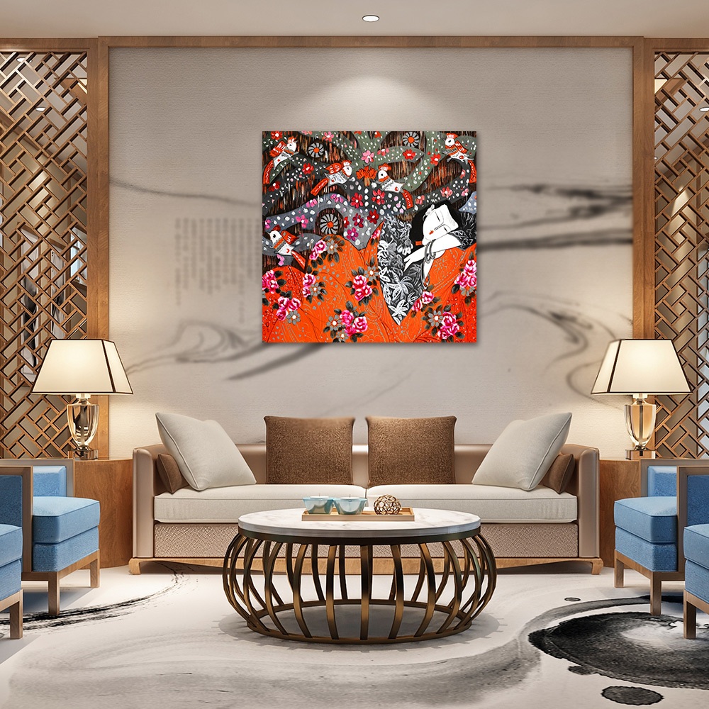 【御畫房】民俗系列一 國家一級畫師手繪油畫80&times;80cm(VF-182), , large