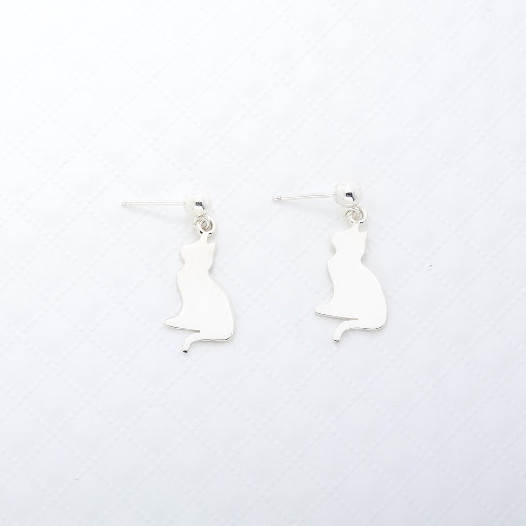 【Angel & Me】Lucky Cat Kitten Meow s925 sterling silver earrings Birthday gift, , large