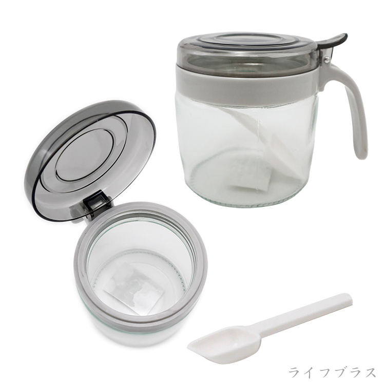 圓形玻璃調味罐-附匙-300ml-3入組, , large