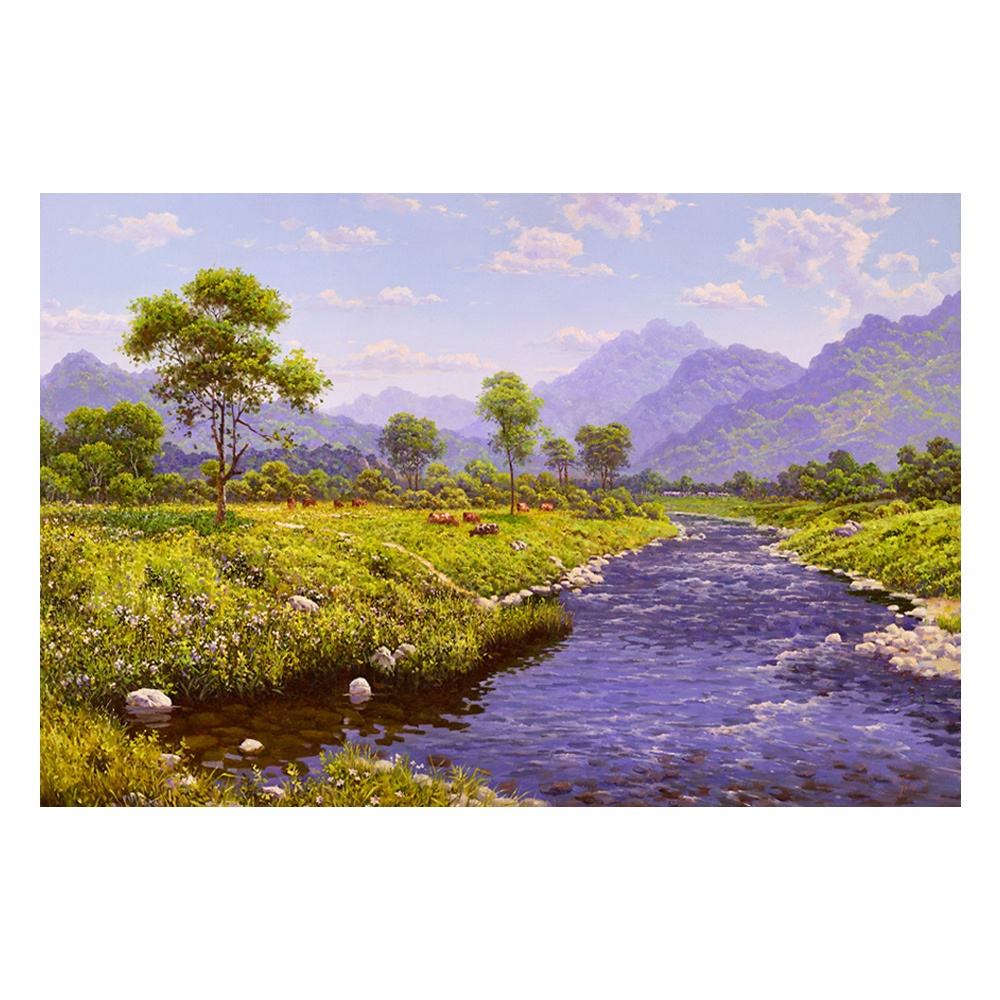 【御畫房】盛夏美景 國家一級畫師手繪油畫60&times;90cm(VF-75), , large