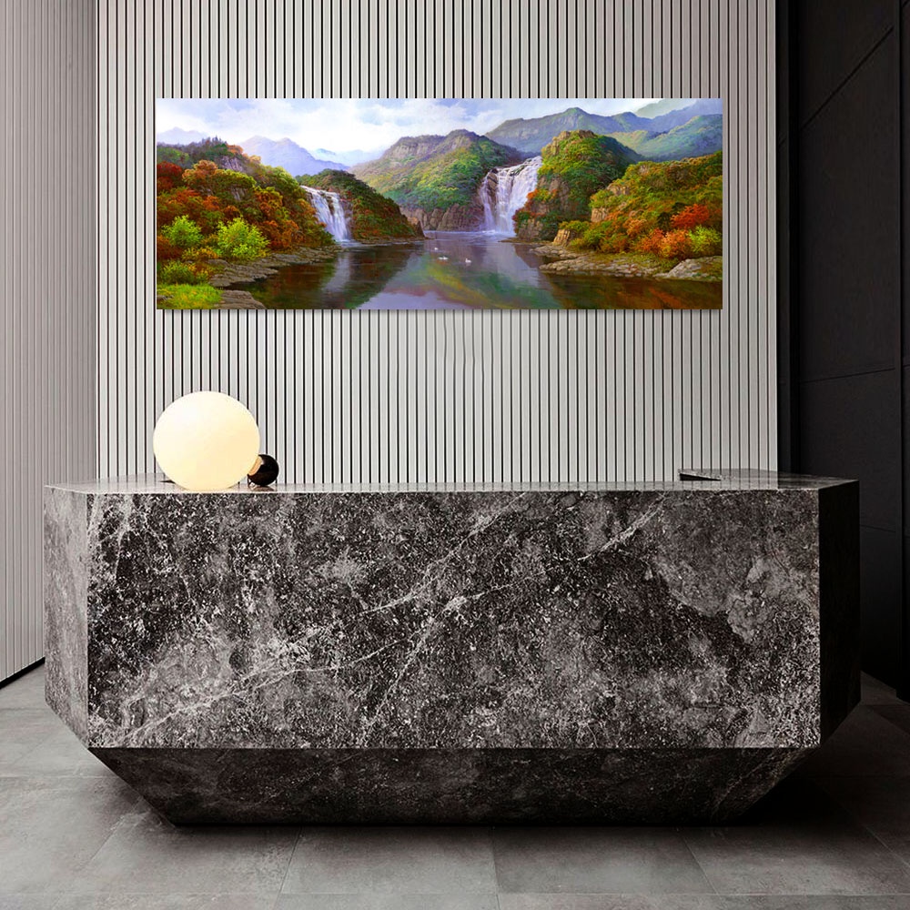 【御畫房】福祿雙至 國家一級畫師手繪油畫60&times;120cm(VF-57), , large