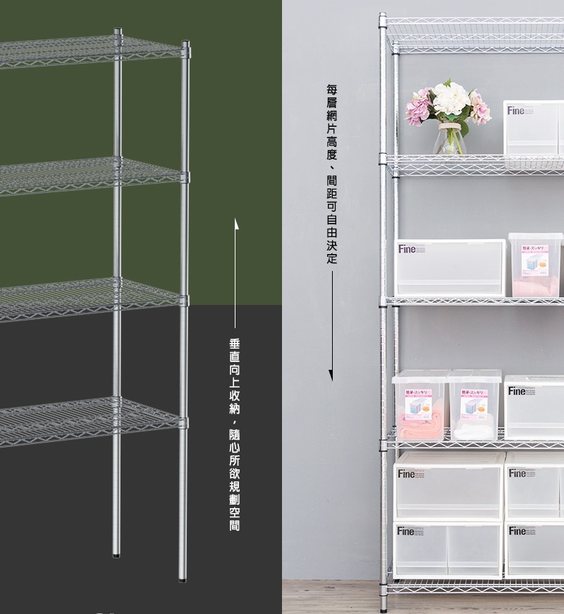 【Y HOUSE】90x60x120cm Heavy-duty four-layer iron rack Heavy-duty iron rack, , large
