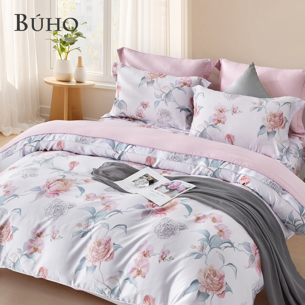 BUHO 60支100%TENCEL純天絲全鋪棉兩用被冬包組-雙人加大-(多款任選), 玫莉亞, large