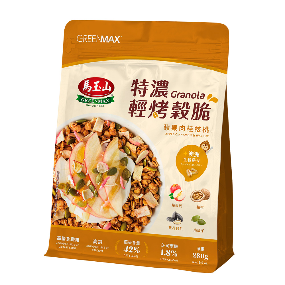 馬玉山特濃輕烤穀脆蘋果肉桂核桃 280g, , large