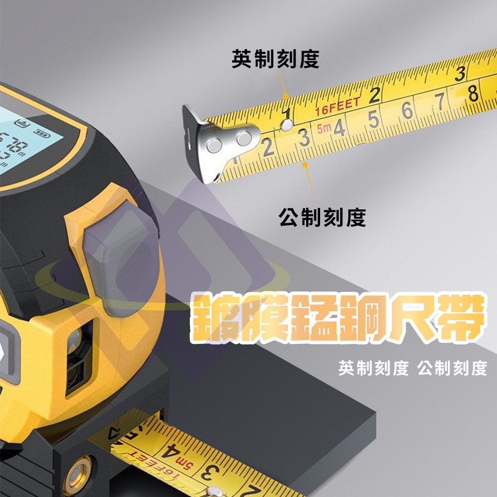 3-in-1 Laser Distance Meter & Tape Measure - 60m Laser / 5m Tape, , large