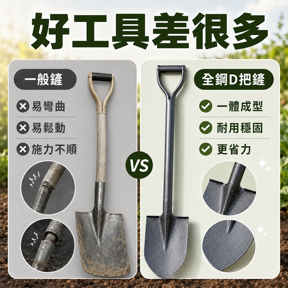 全鋼D把鏟子【尖頭／1.02米／限宅】, , large