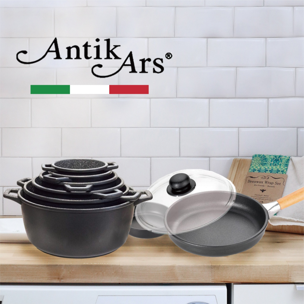 蓋瑞廚物【義大利Antikars 不沾鑄鋁雙耳深湯鍋 24cm 高17cm】義大利製 鑄鋁鍋 雙耳湯鍋 雙耳特高深湯鍋, , large