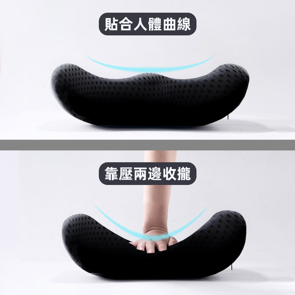 【上手家居】汽車靠枕-汽車靠墊 黑色(腰靠/汽車腰靠/汽車靠墊/車用靠枕/汽車靠背墊), , large
