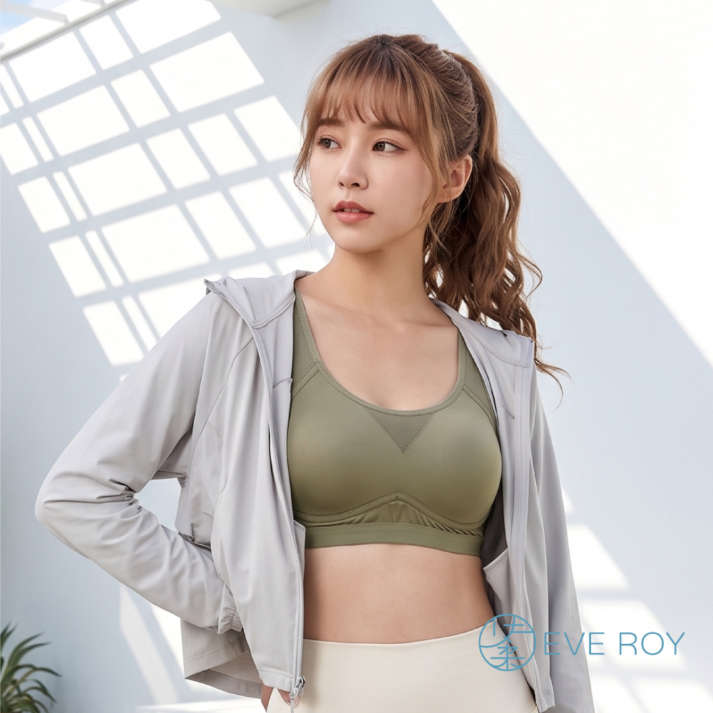 【伊柔 EVEROY】透氣無鋼圈防走光輕運動M-3XL內衣 W013-86 綠色, , large