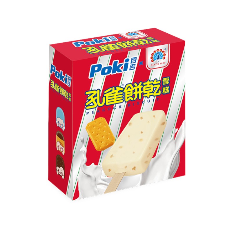 Poki Peacock Biscuit Ice Bar, , large