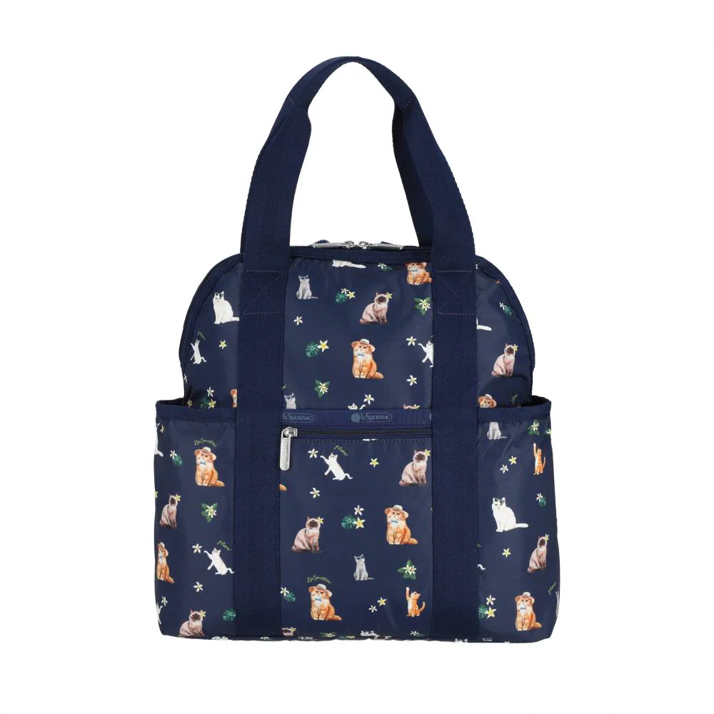 Lesportsac Double Trouble Backpack 手提兩用後背包 媽媽包 送禮 禮物 推薦 女包(熱帶度假貓咪)L261-2442PB-HF95, , large
