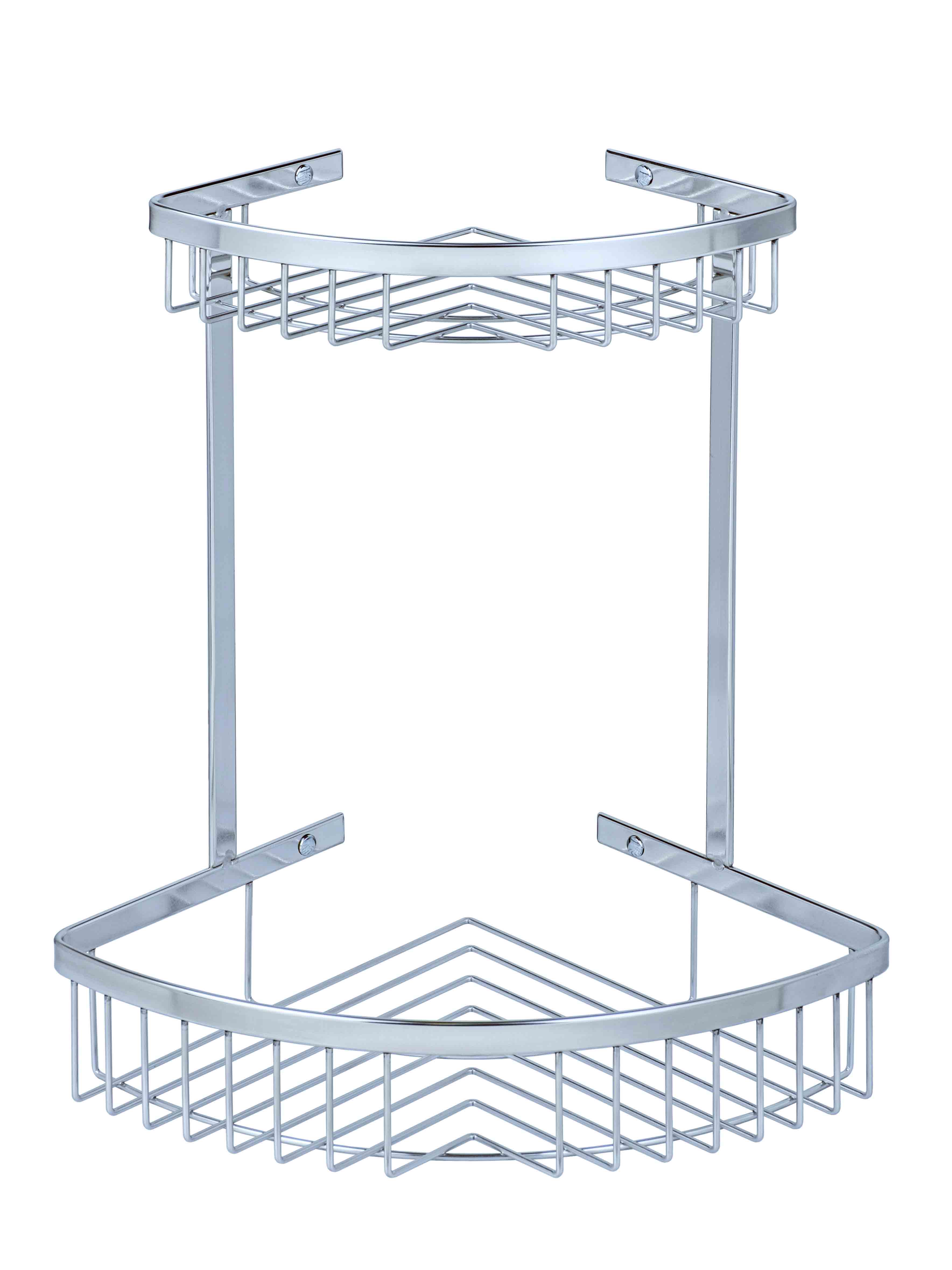 Stainless steel double-layer corner shelf, , large