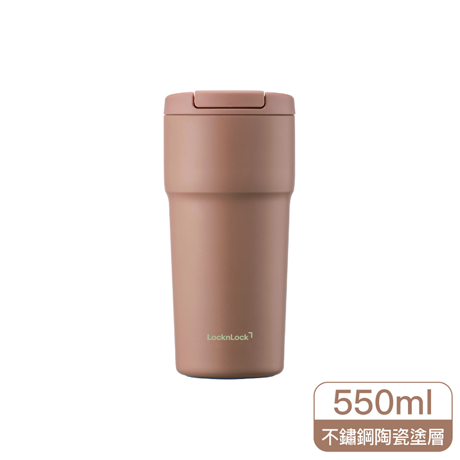 樂扣奶霜瓷感彈蓋隨行杯550ml, , large