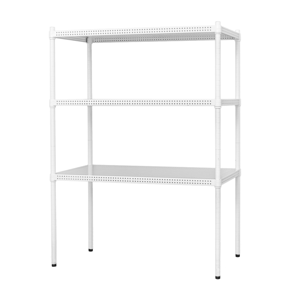 【Y HOUSE】90x35x120cm perforated plate three-layer shelf perforated plate shelf iron rack - paint white, , large