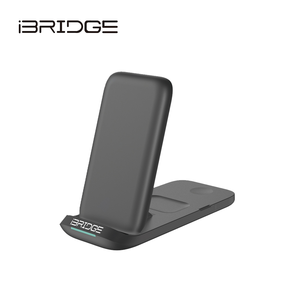 iBRIDGE Folding 3-in-1 Wireless Charger - Black, , large