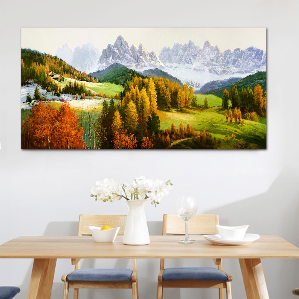 【御畫房】天山秋色 國家一級畫師手繪油畫60&times;120cm(VF-125), , large