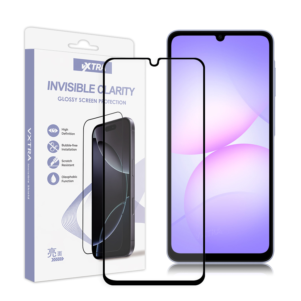 VXTRA 全膠貼合 三星 Galaxy A07 5G 滿版疏水疏油9H鋼化頂級玻璃膜(黑), , large