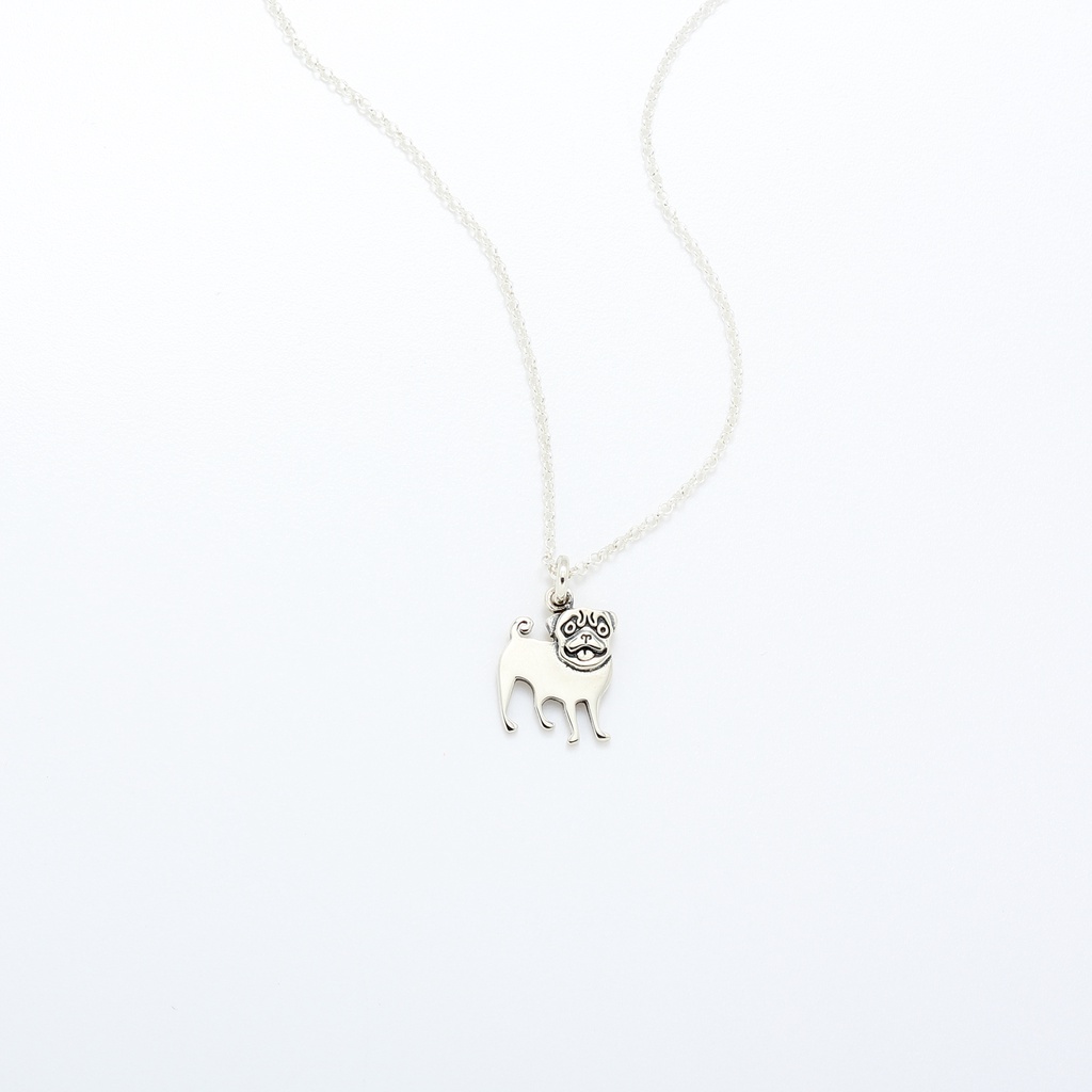 【Angel & Me】Cute Pug Dog s925 sterling silver necklace Birthday gift, , large