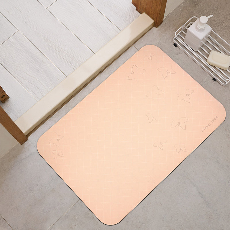 【Monster】 Soft Diatomaceous Earth Absorbent Mat &ndash; Floral Tile Series (60x40cm) &ndash; Spring Butterflies with Fragrance, , large