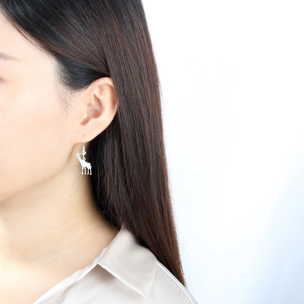 【Angel & Me】Cute Giraffe s925 sterling silver earrings Birthday gift, , large