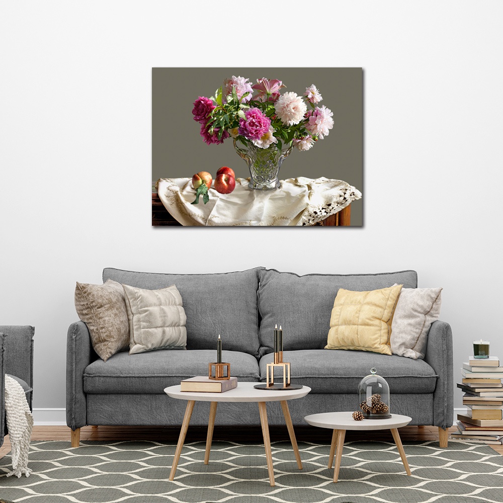 【御畫房】牡丹花開 國家一級畫師手繪油畫60&times;80cm(VF-154), , large