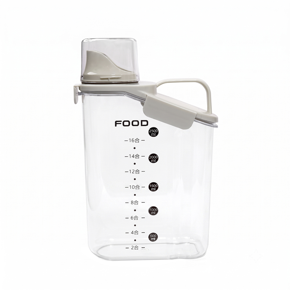 【上手家居】儲米桶-2800ml 白色2800ml(飼料桶/麵粉收納罐/飼料密封罐/米罐/飼料罐), , large